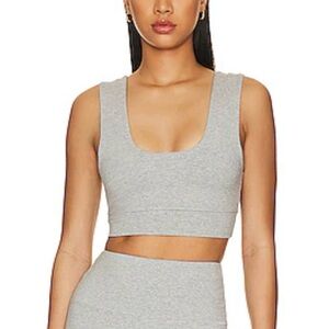 Year of Ours Body U Neck Crop Tank Sports Bra in Heathered Grey Women’s Size L